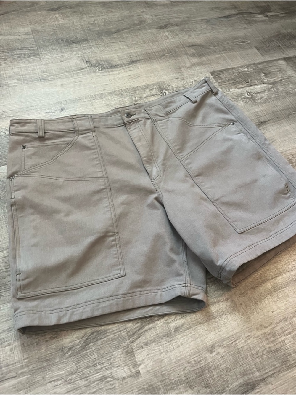 Lot of 2 Duluth Trading Co Men's Cargo Carpenter Canvas Shorts Brown Tan Size 48 - Picture 3 of 9